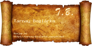 Tarnay Boglárka névjegykártya